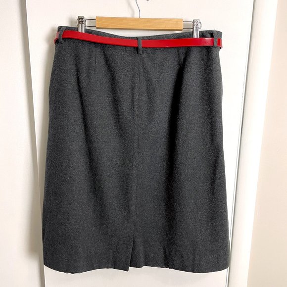 L.L. Bean gray flannel classic fit straight skirt - size 16 reg - Picture 4 of 8